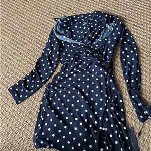 Tommy Hilfiger Navy Polka Dot Long Sleeve Dress